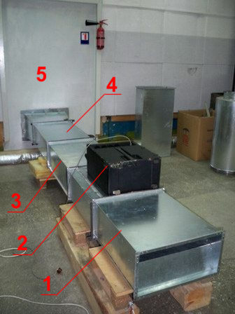 Measurement of noise mufflers efficiency for ventilation and air conditioning systems
